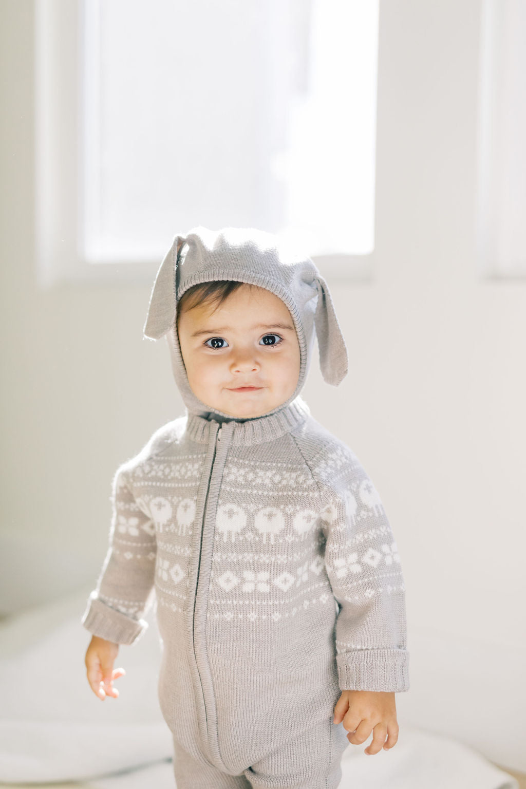 Wool balaclava with ears