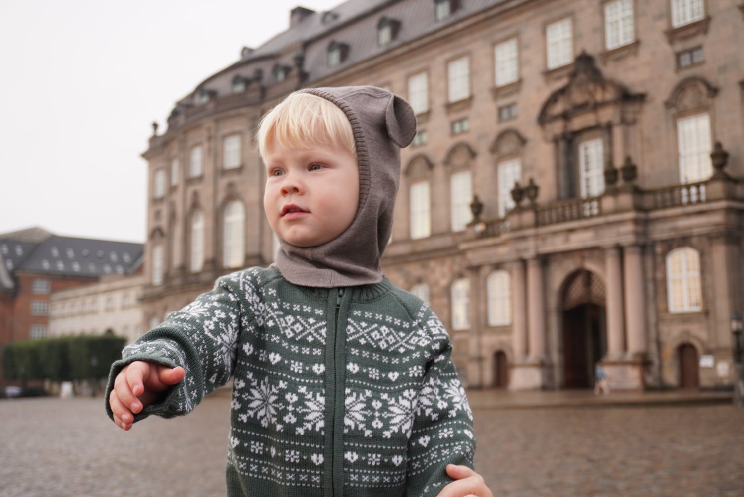 Wool balaclava with ears